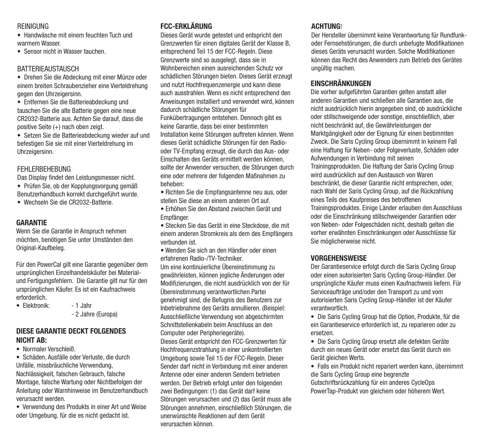 PowerTap PowerCal 2012 User Manual | Page 4 / 12