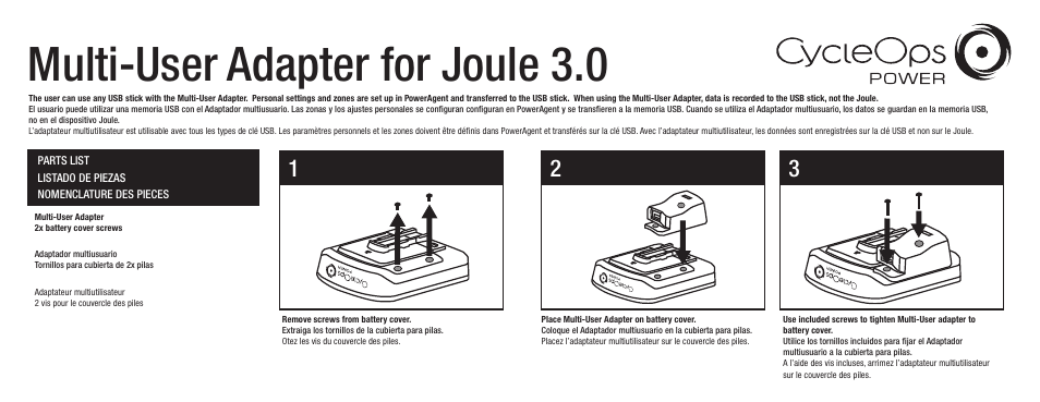 PowerTap Multi-User Adapter for Joule 3.0 User Manual | 2 pages