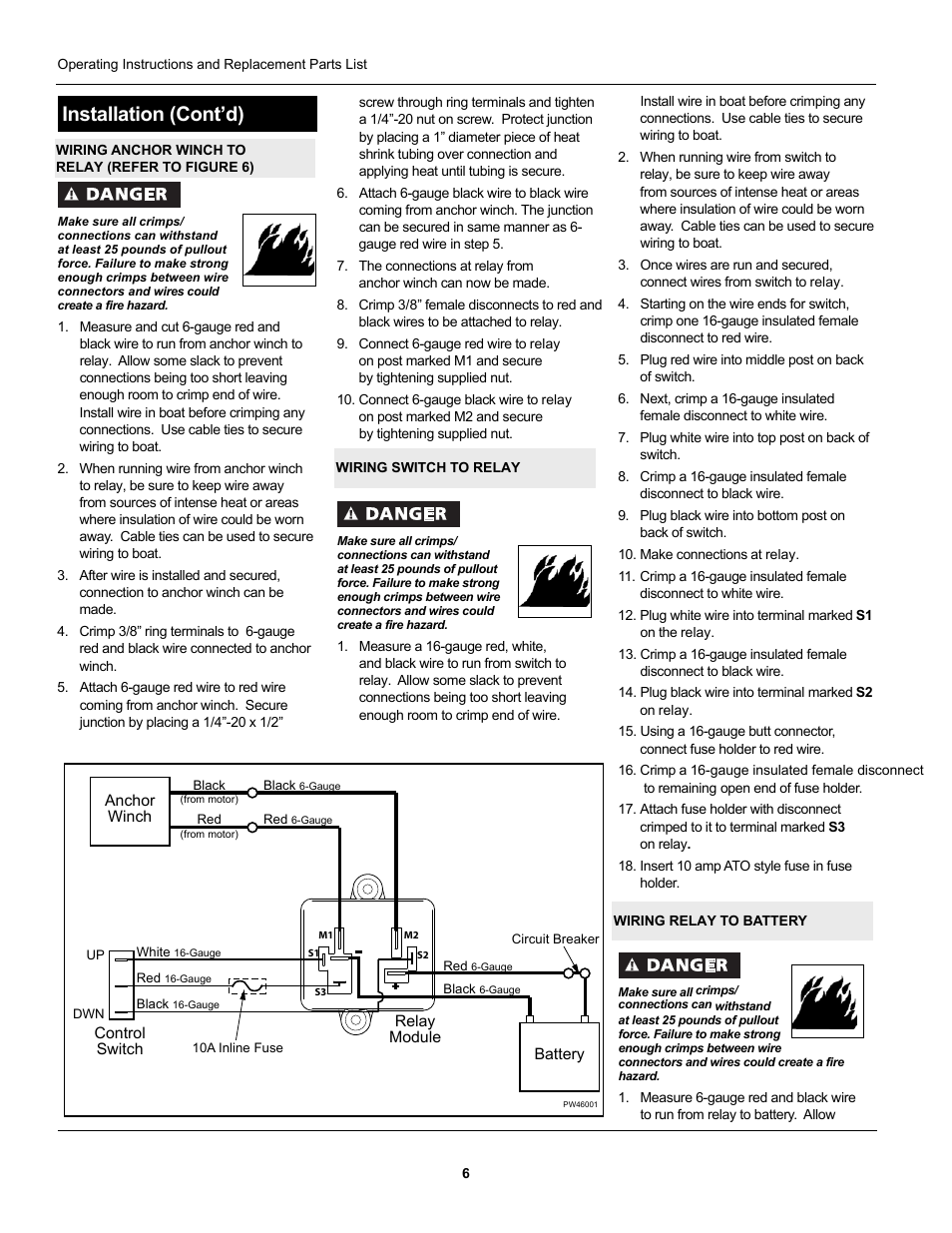 Installation (cont’d) | Powerwinch Class 46' User Manual | Page 6 / 13