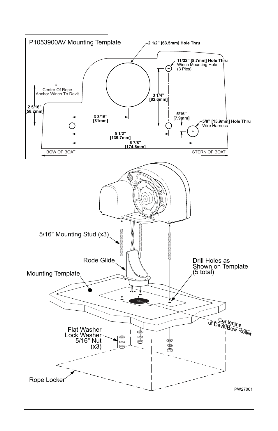 Ounting the | Powerwinch Sport Fish 450 User Manual | Page 6 / 16