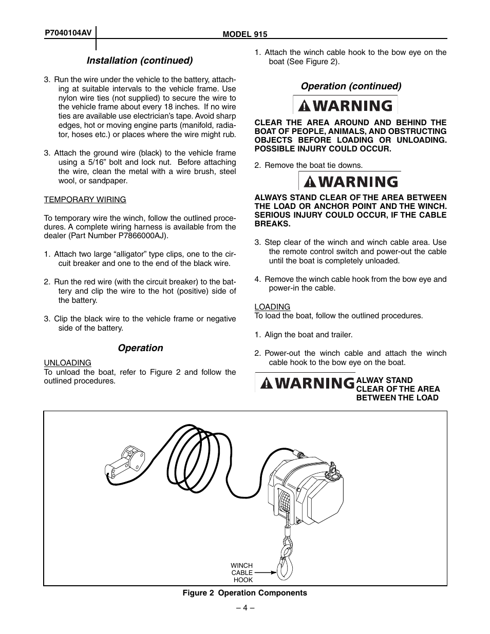 Powerwinch 915 User Manual | Page 4 / 8