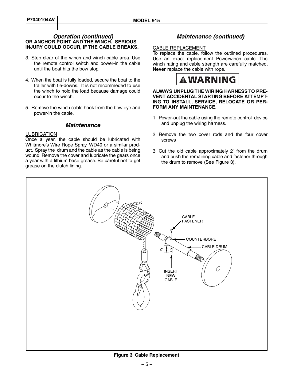 Powerwinch 915 User Manual | Page 5 / 8