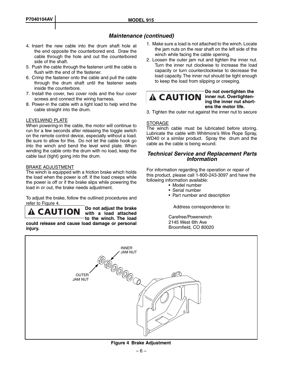 Powerwinch 915 User Manual | Page 6 / 8