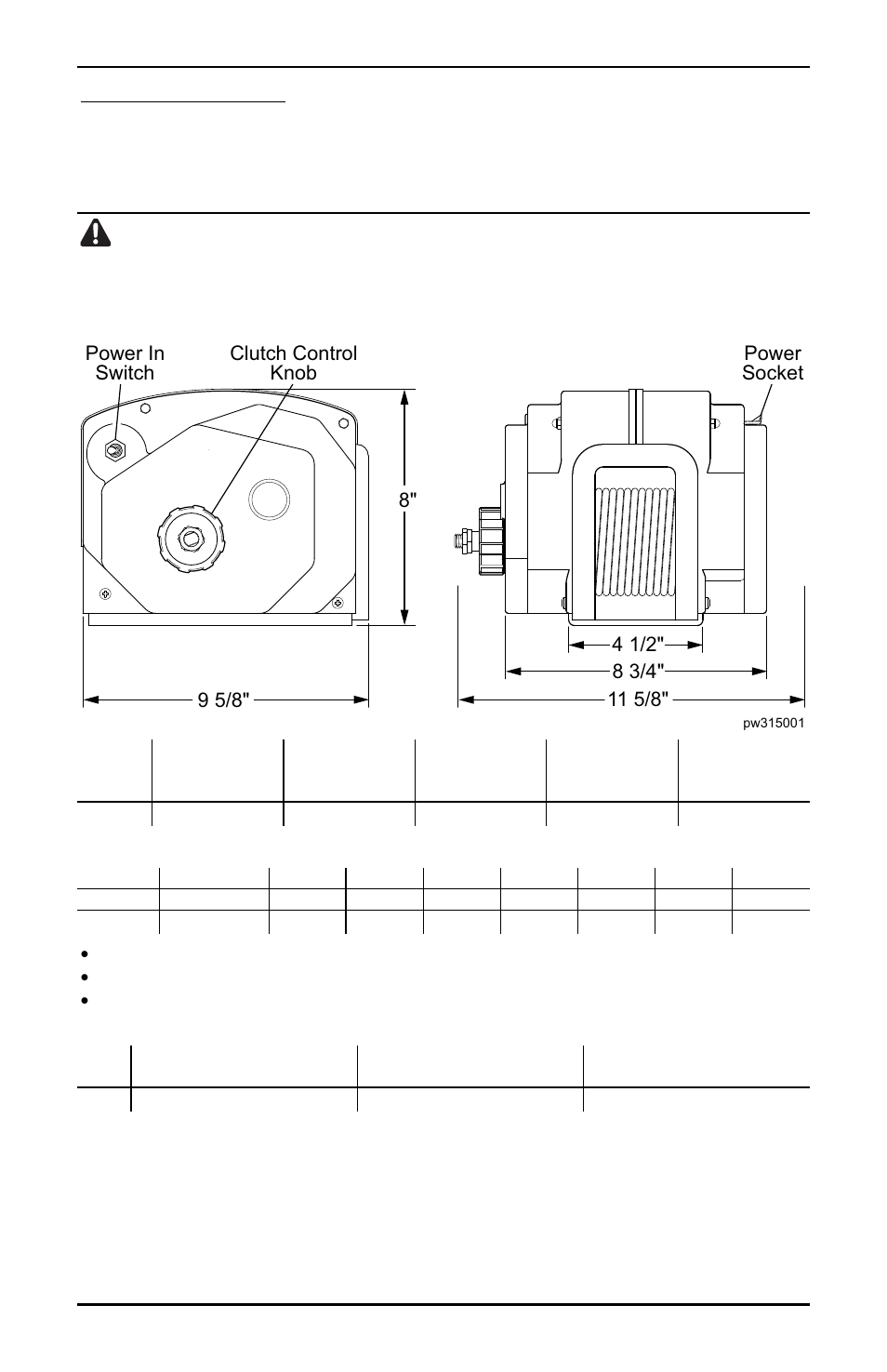 Warning | Powerwinch 315 User Manual | Page 4 / 14