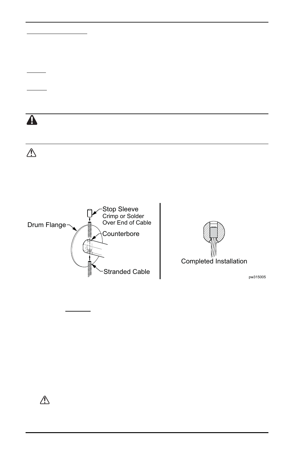 Warning, Caution | Powerwinch 315 User Manual | Page 9 / 14
