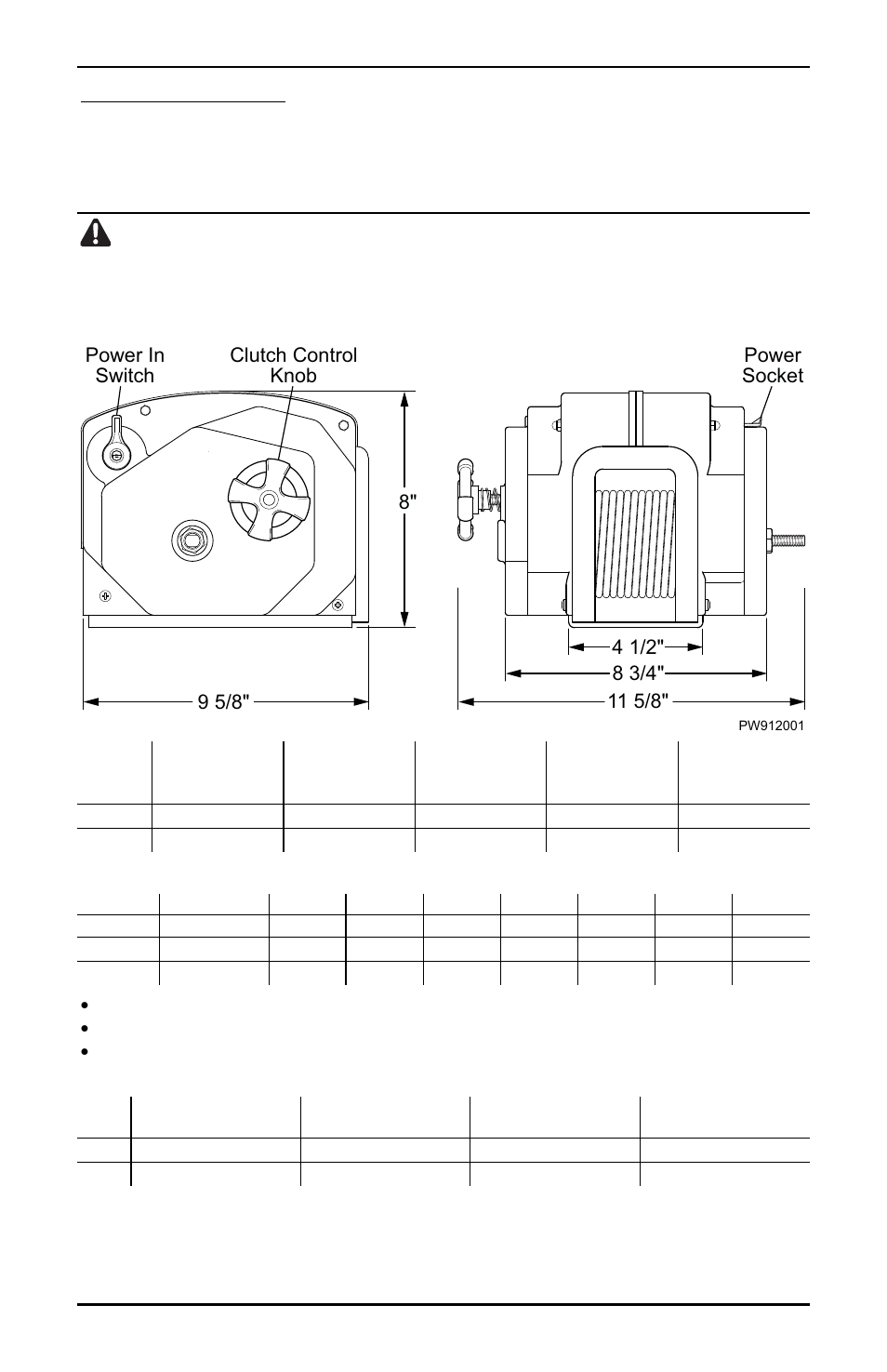 Warning | Powerwinch 912 User Manual | Page 4 / 15