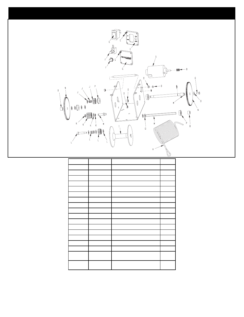 Operating instructions and replacement parts list, Item # part # description qty | Powerwinch Deck Mate 25 User Manual | Page 16 / 16