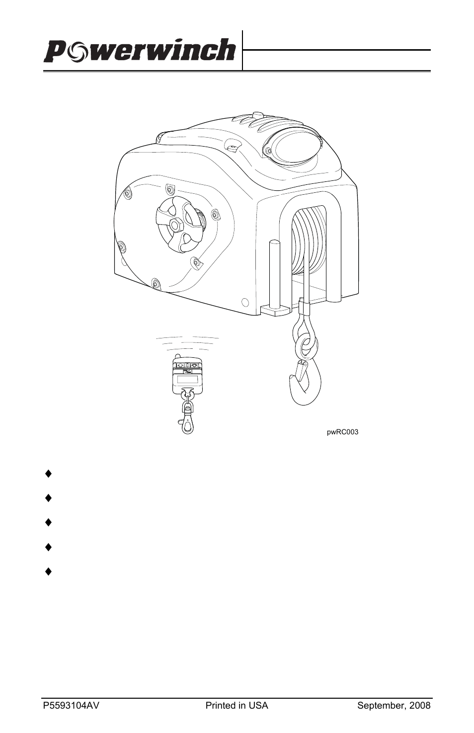 Powerwinch RC 30 User Manual | 20 pages