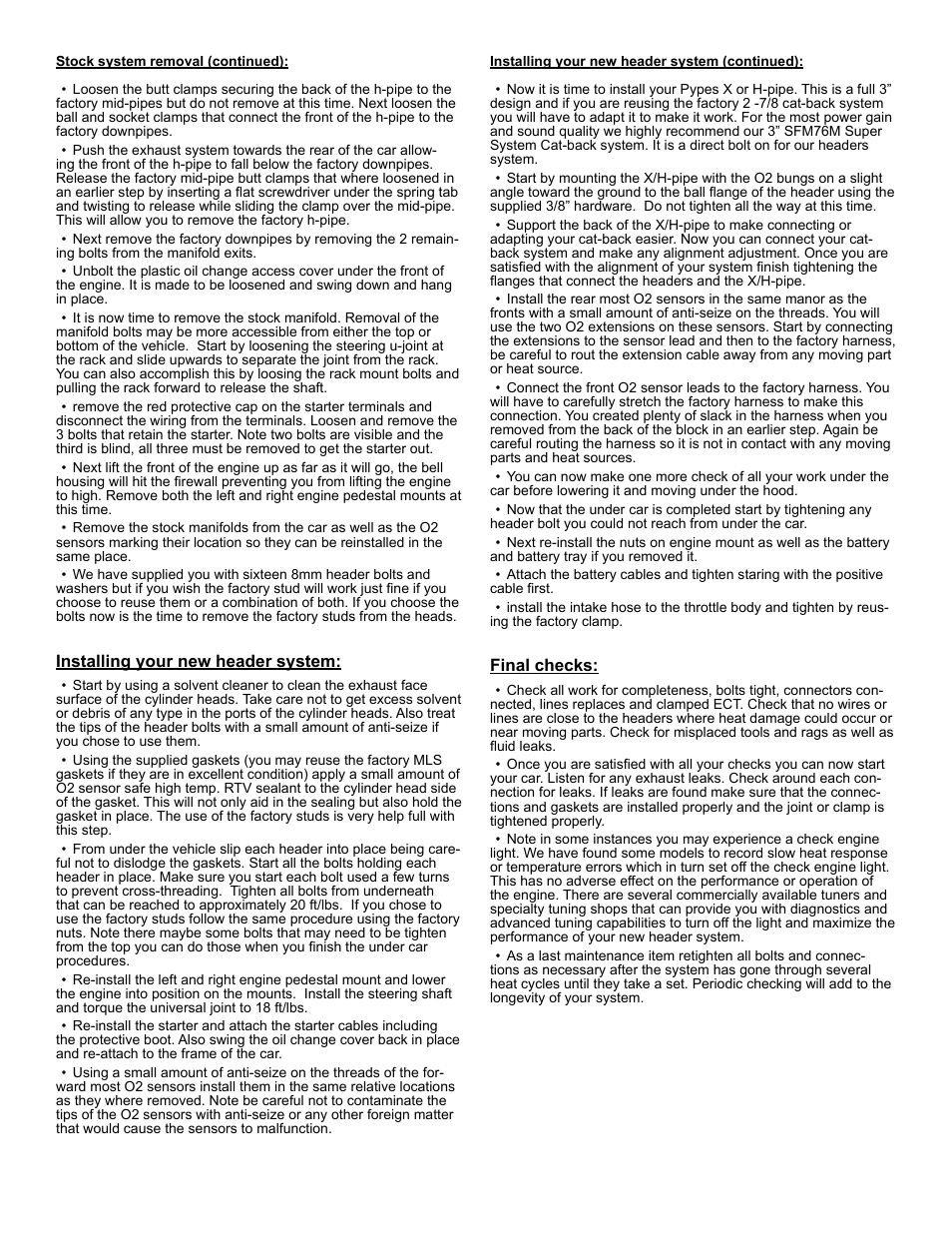 Pypes Performance Exhaust HDR76SK User Manual | Page 2 / 2