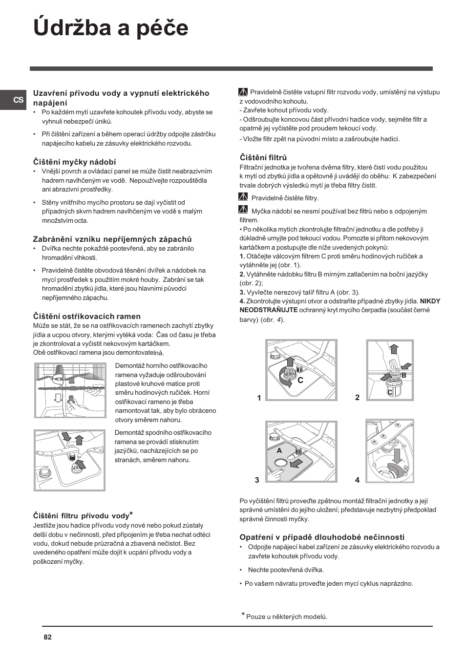Údrba a péèe | Indesit DFP 5731 NX User Manual | Page 82 / 84
