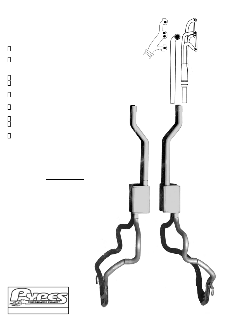 Pypes Performance Exhaust SGF30 User Manual | 2 pages