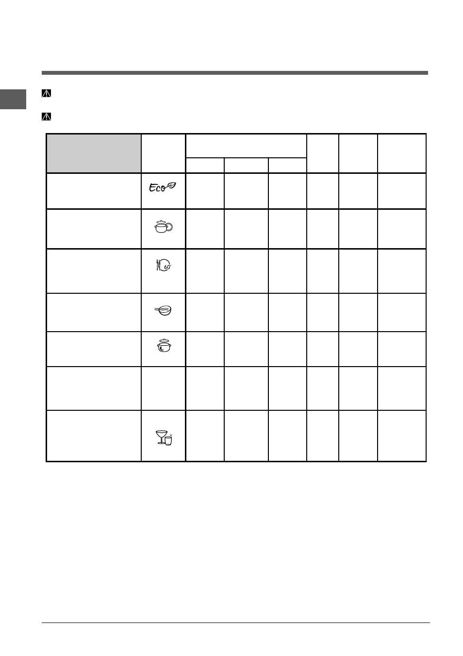 Programma’s | Indesit DSG 573 User Manual | Page 56 / 84