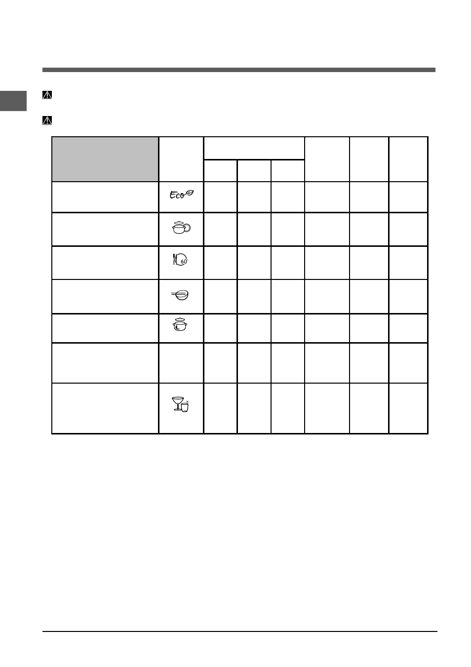 Programas | Indesit DSG 573 User Manual | Page 68 / 84