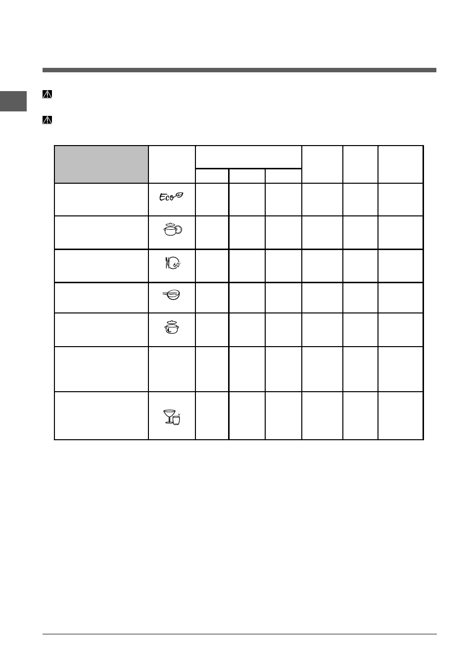 Programas | Indesit DSG 573 User Manual | Page 80 / 84
