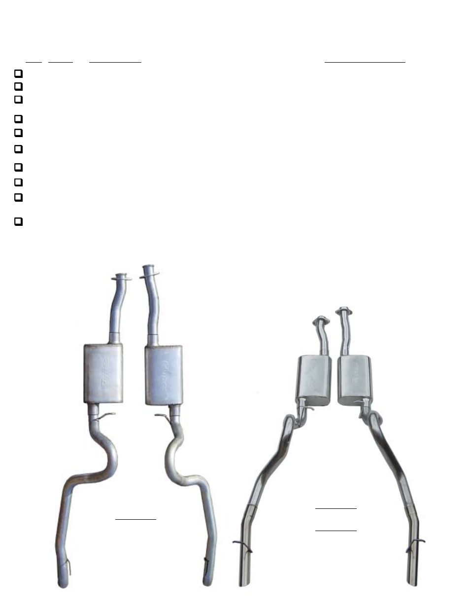 Pypes Performance Exhaust SFM25V User Manual | 2 pages