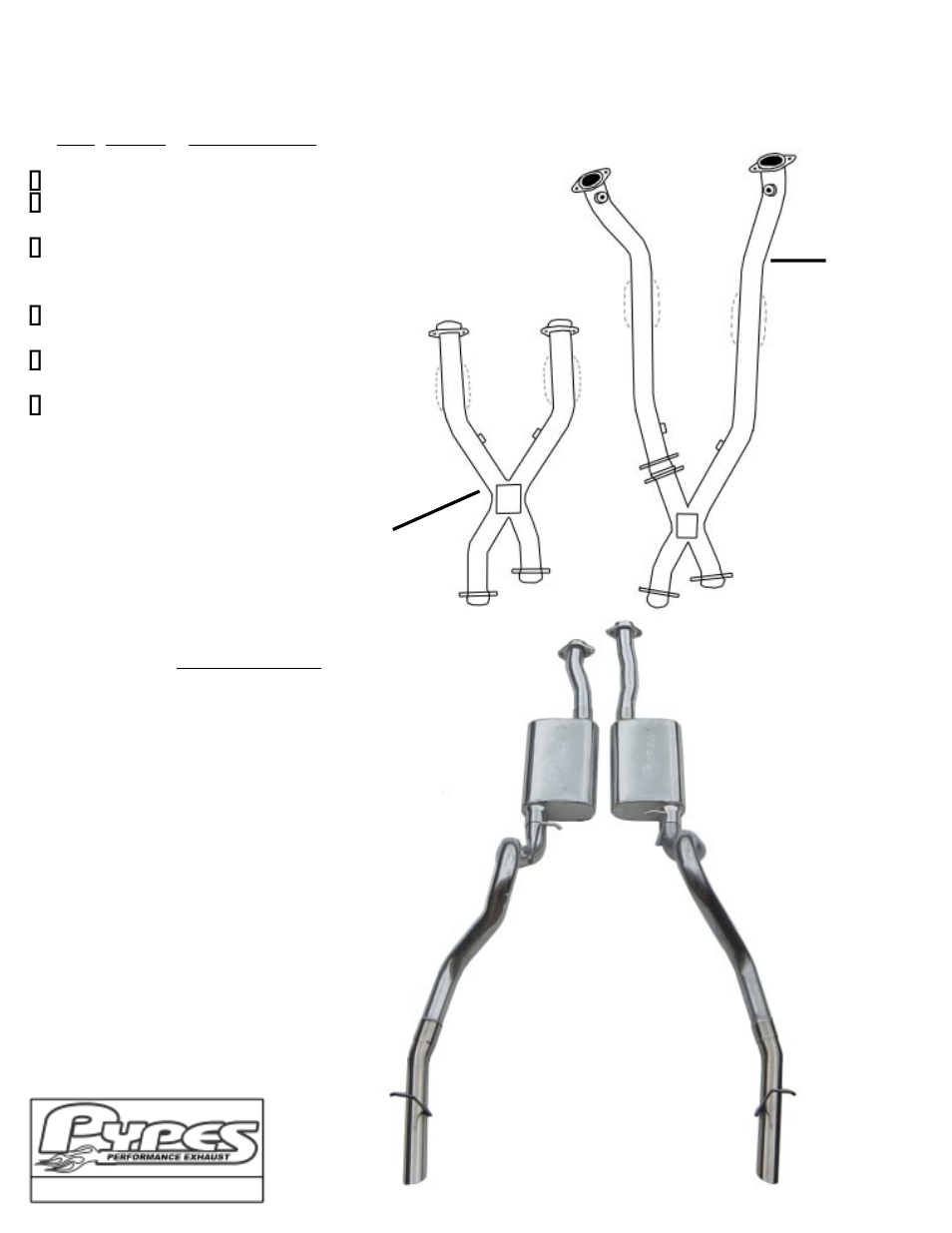 Pypes Performance Exhaust SFM22 User Manual | 2 pages