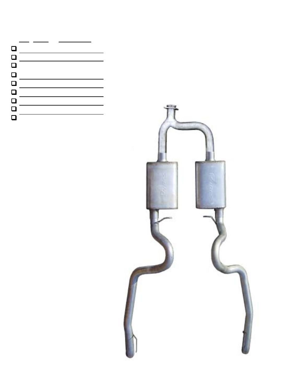 Pypes Performance Exhaust SFM54 User Manual | 2 pages