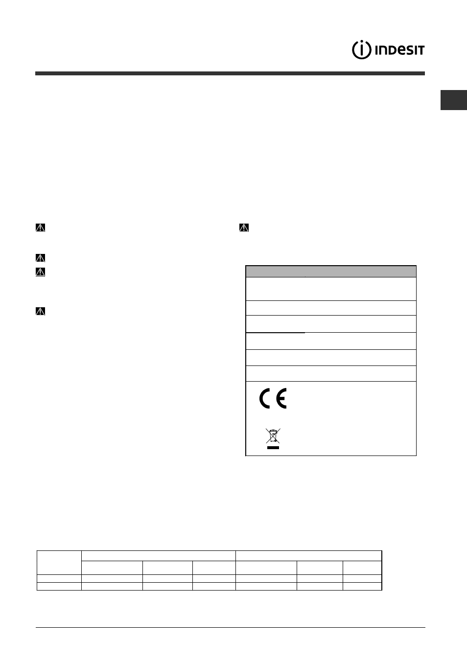 Avvertenze per il primo lavaggio | Indesit DIS 16 A User Manual | Page 3 / 80