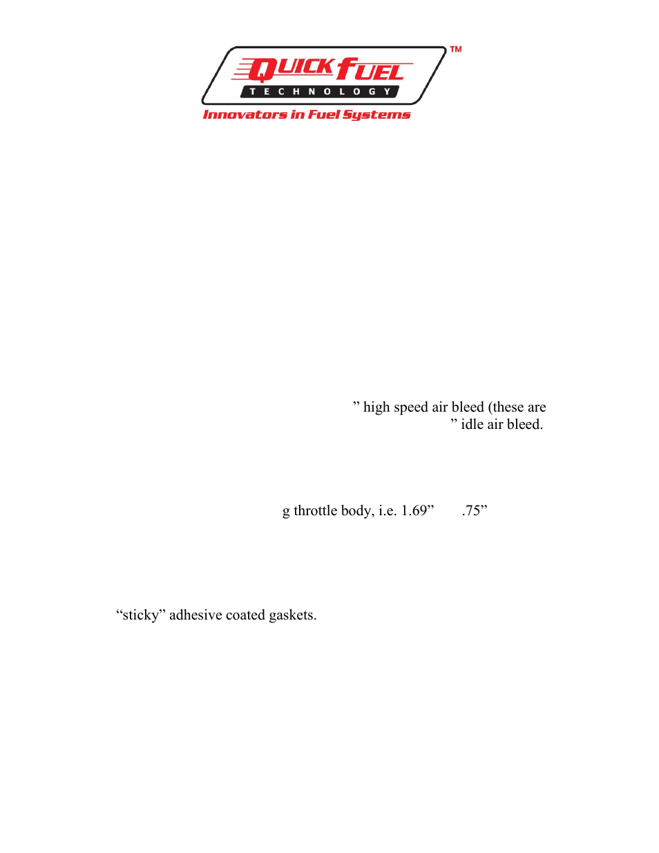 Quick Fuel Technology Methanol Main Body to E85 Calibration User Manual | 3 pages