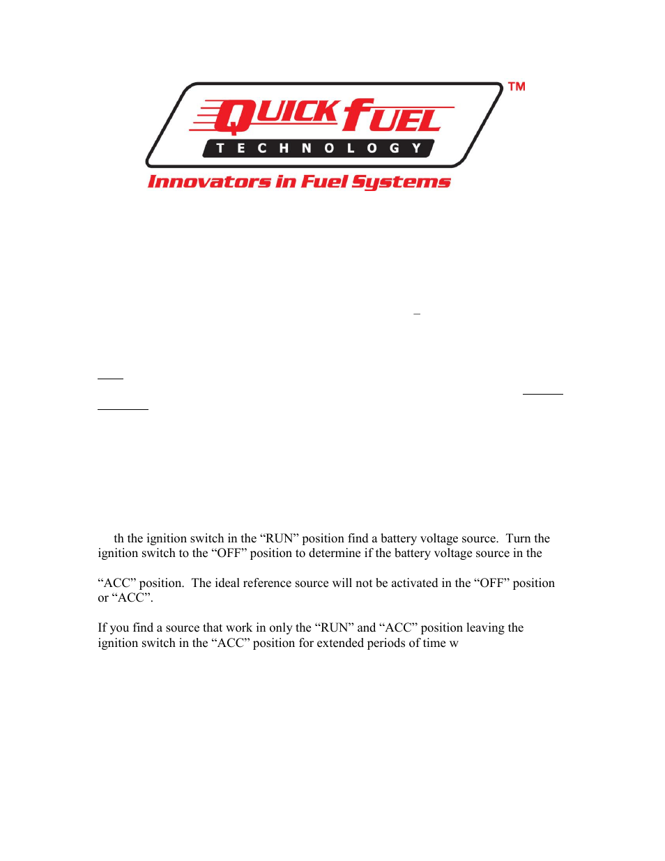 Quick Fuel Technology Electric Choke User Manual | 1 page