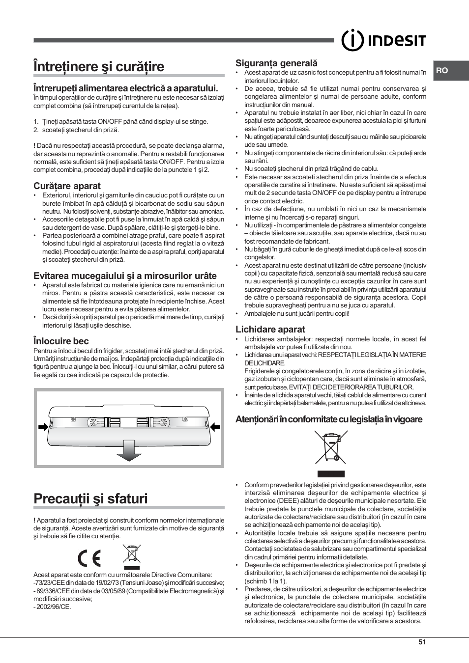 Indesit PBAA 33 F D User Manual | Page 51 / 52