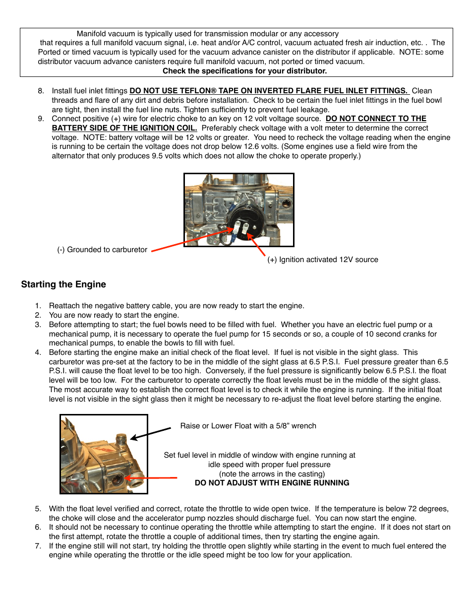 Quick Fuel Technology MARINE SERIES CARBURETORS User Manual | Page 3 / 4