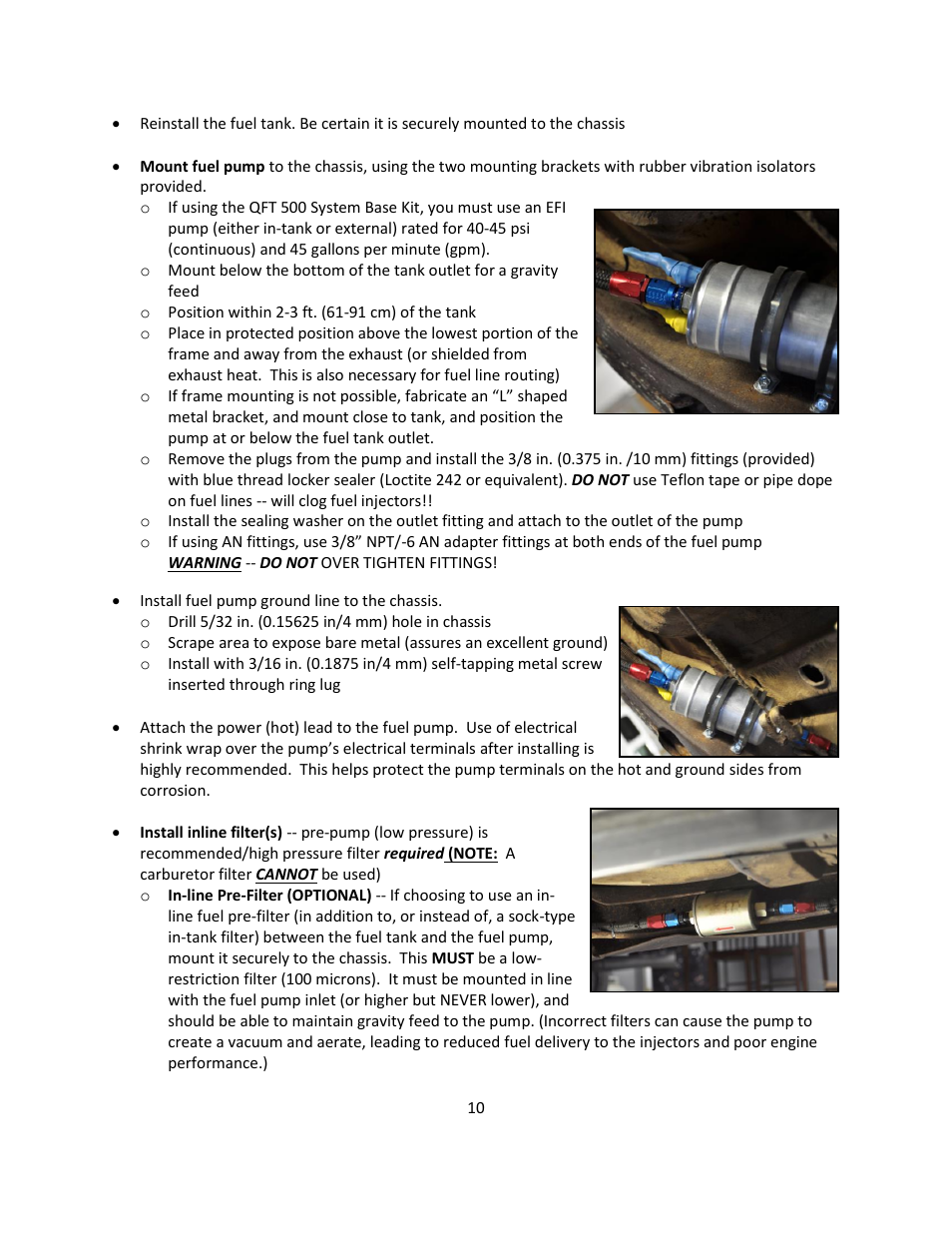 Quick Fuel Technology Qfi Electronic Fuel Injection System User Manual | Page 10 / 31