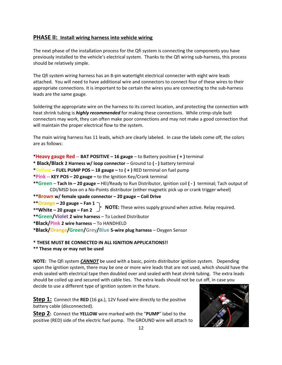 Quick Fuel Technology Qfi Electronic Fuel Injection System User Manual | Page 12 / 31