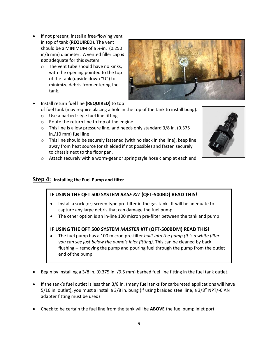 Step 4 | Quick Fuel Technology Qfi Electronic Fuel Injection System User Manual | Page 9 / 31
