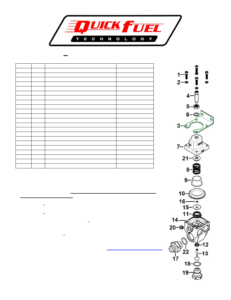 Quick Fuel Technology 30-7304 – 2-PORT REGULATOR REBUILD KIT User Manual | Page 2 / 2