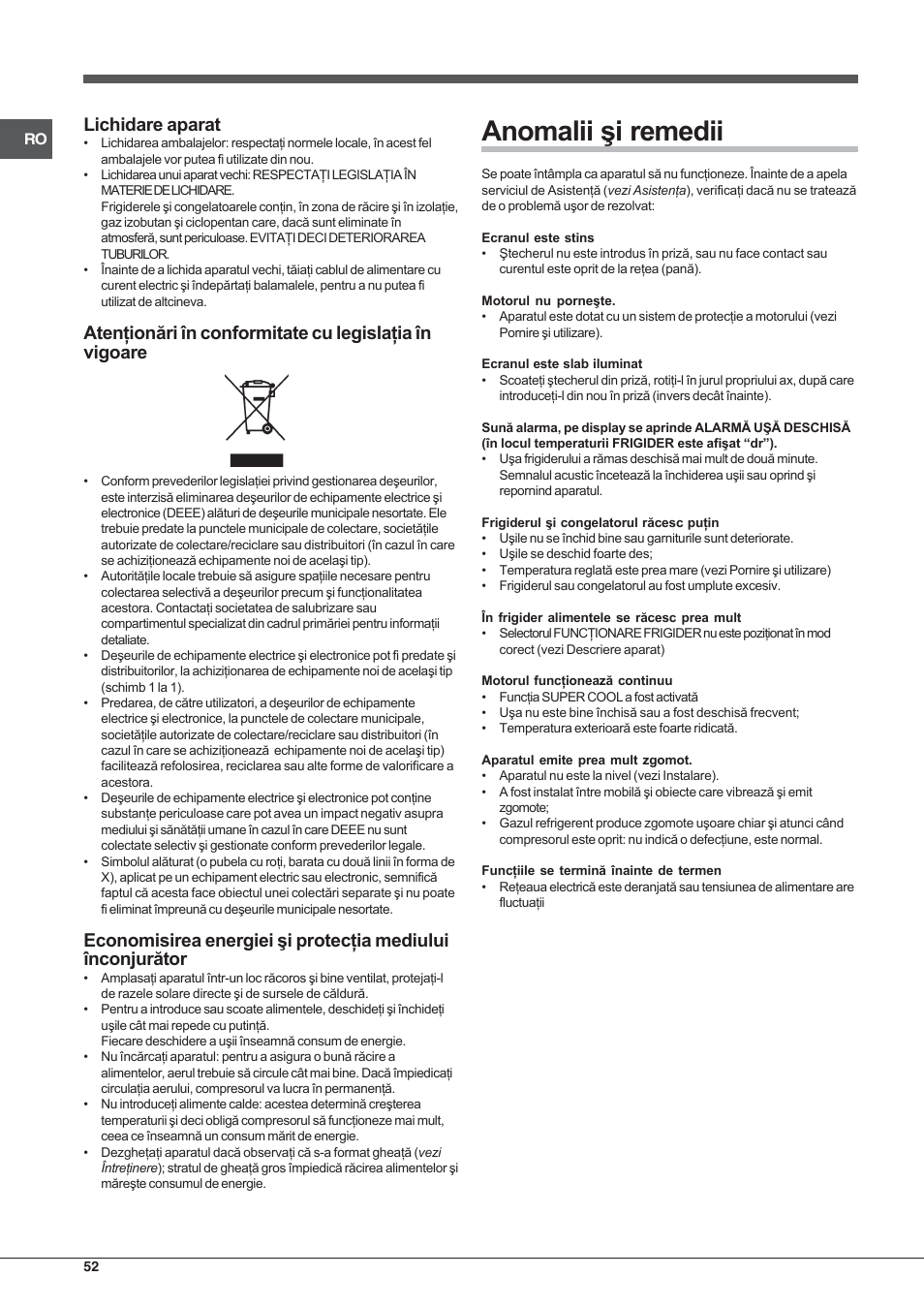 Indesit BIAAA 23 V X Y User Manual | Page 52 / 60