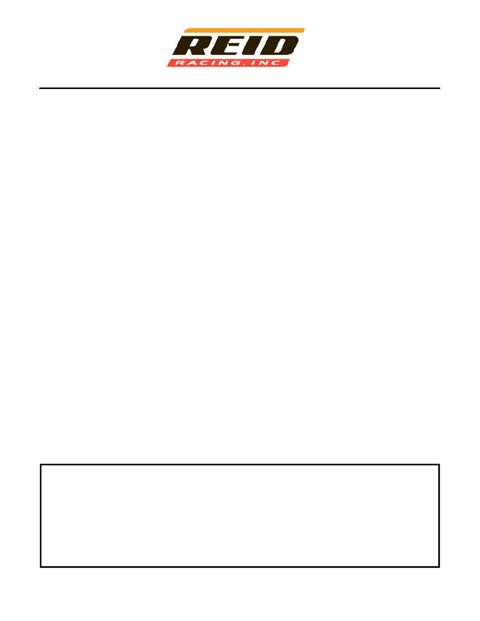 Reid Racing 10-BOLT C10002R User Manual | 1 page