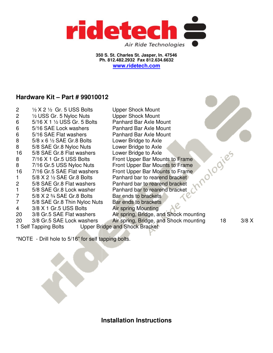 Ridetech 13076799 User Manual | Page 2 / 5