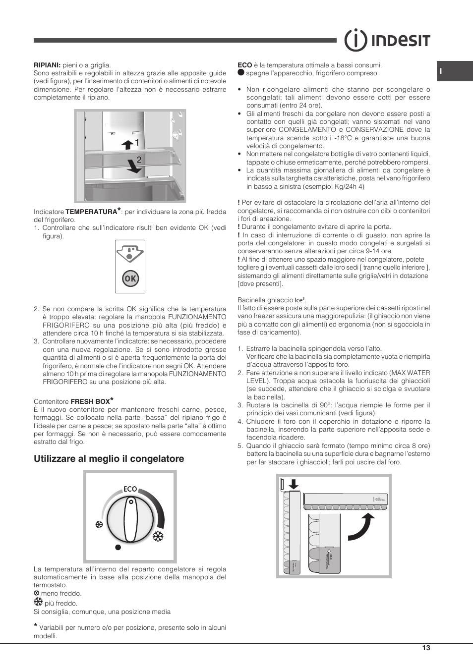 Utilizzare al meglio il congelatore | Indesit BIAxxxx User Manual | Page 13 / 48