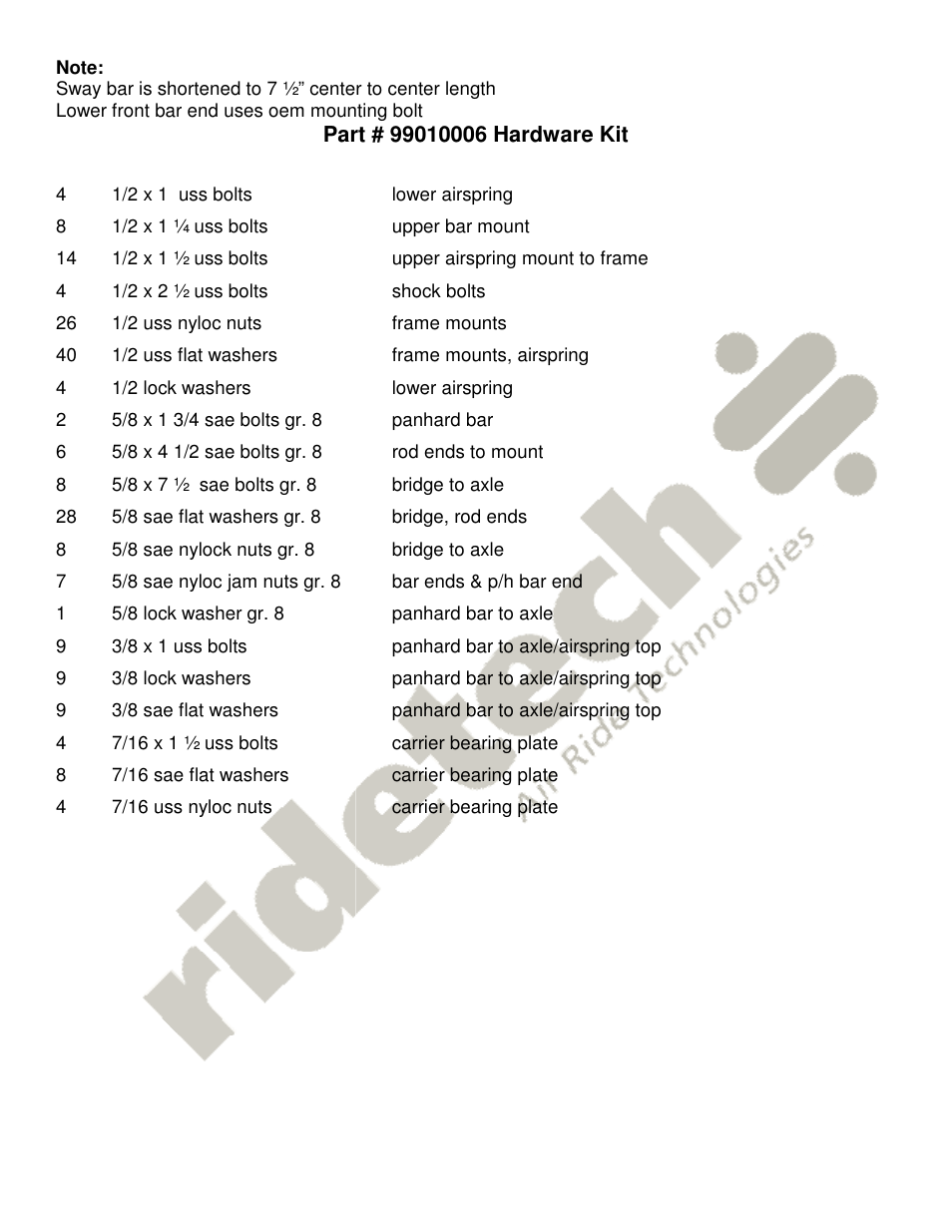 Ridetech 12226799 User Manual | Page 2 / 5