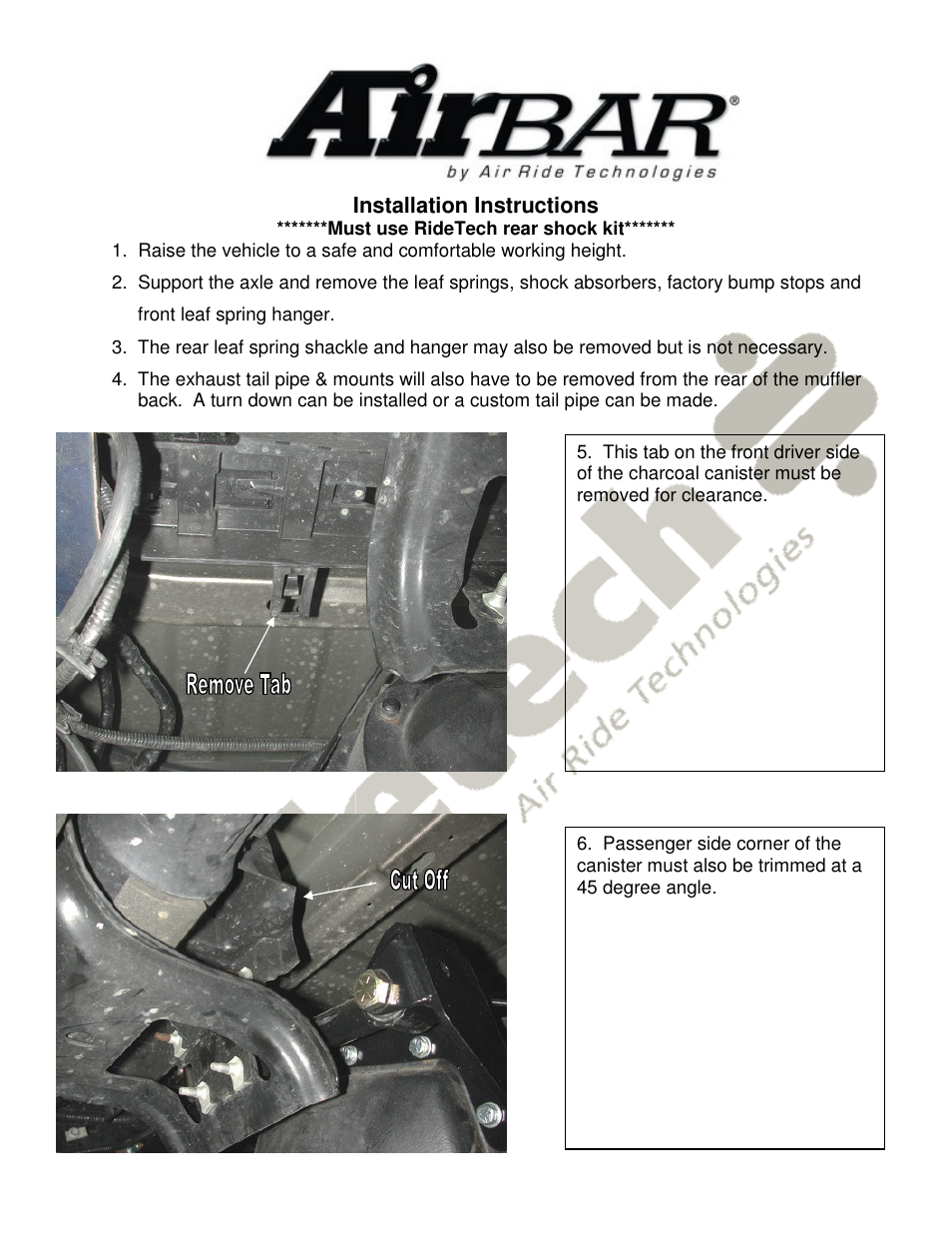 Ridetech 12186799 User Manual | Page 2 / 5