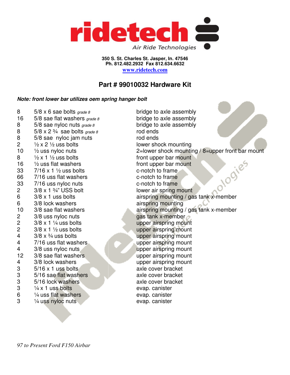 Ridetech 12176799 User Manual | Page 2 / 7