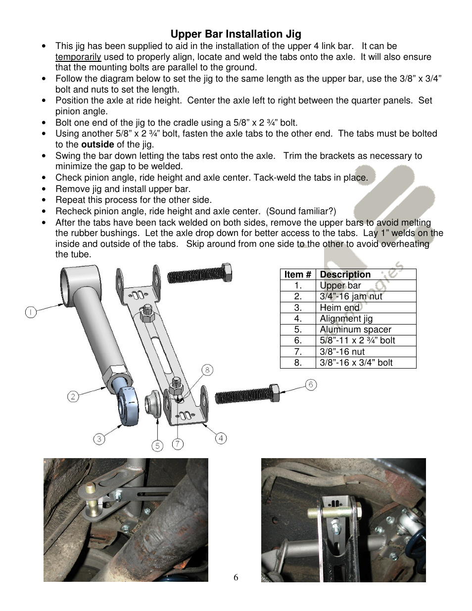 Ridetech 12167199 User Manual | Page 6 / 6