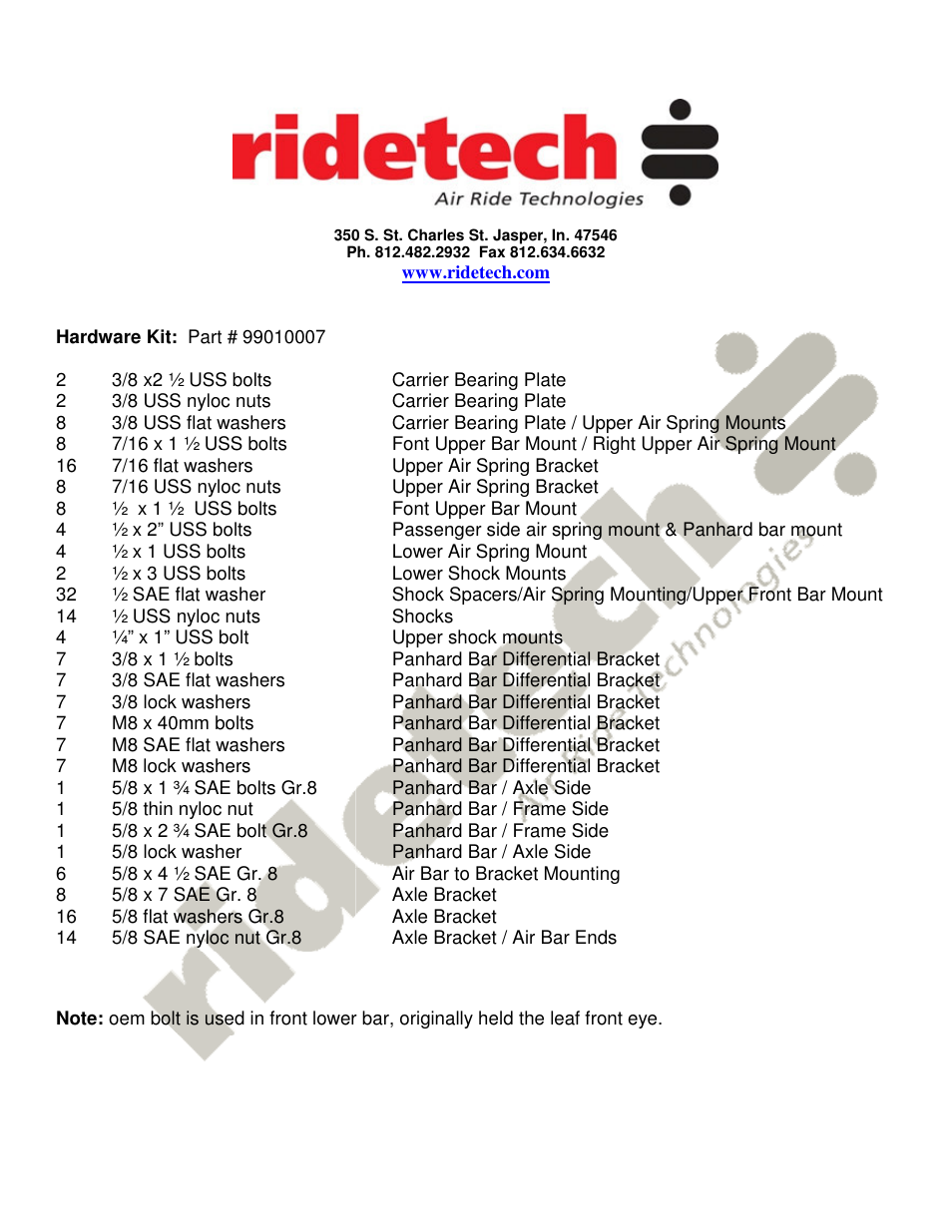 Ridetech 11446799 User Manual | Page 2 / 6