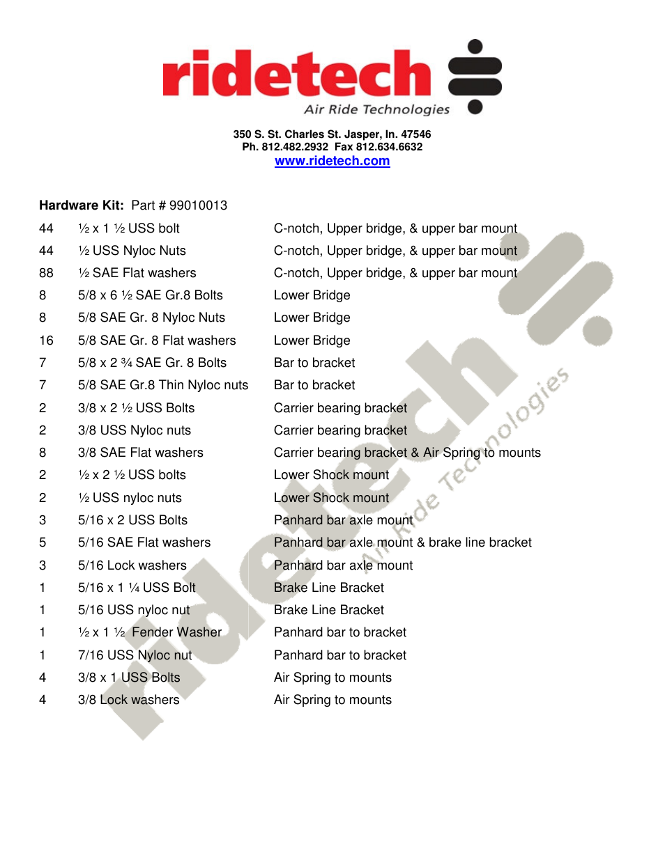 Ridetech 11376799 User Manual | Page 2 / 6