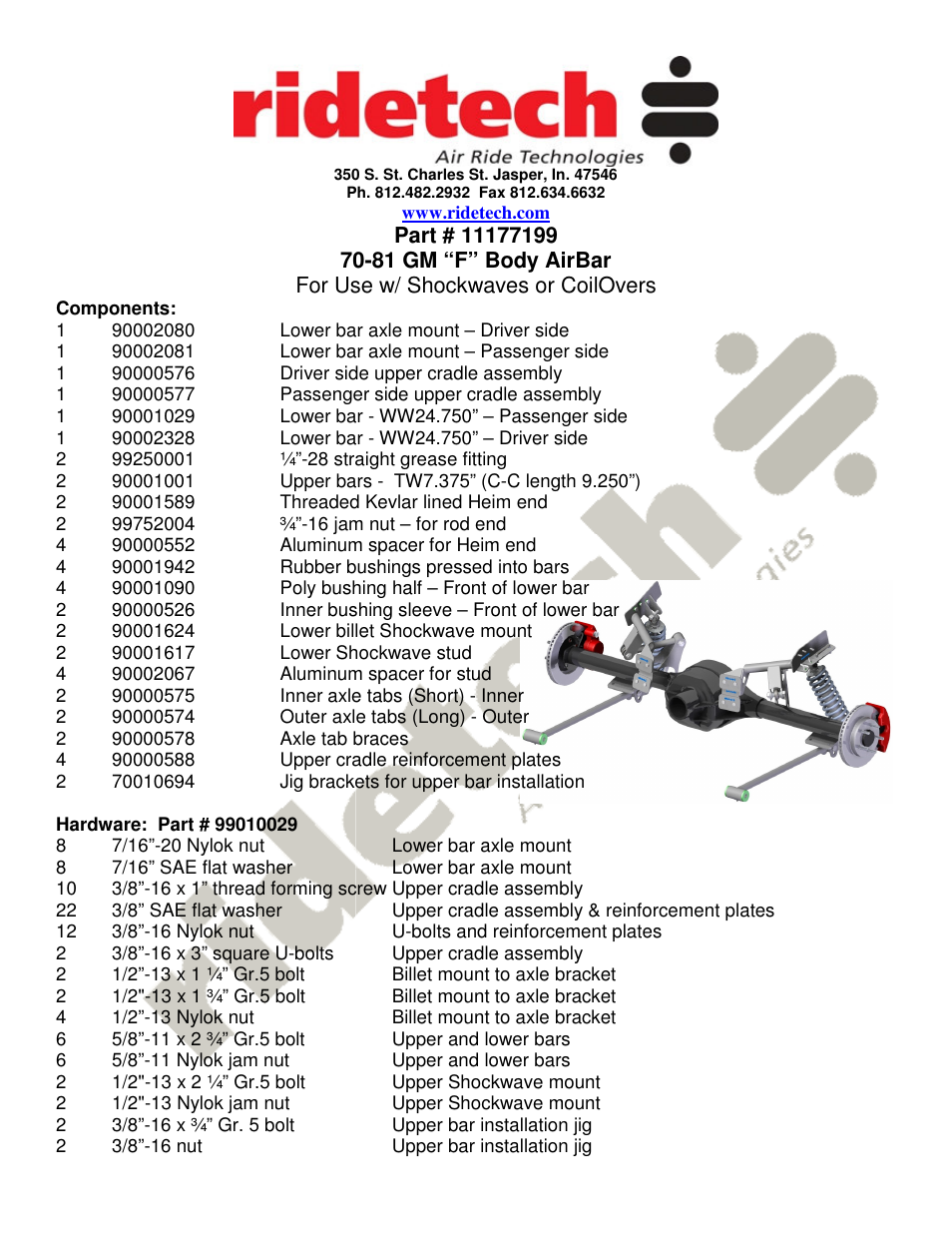 Ridetech 11177199 User Manual | 8 pages