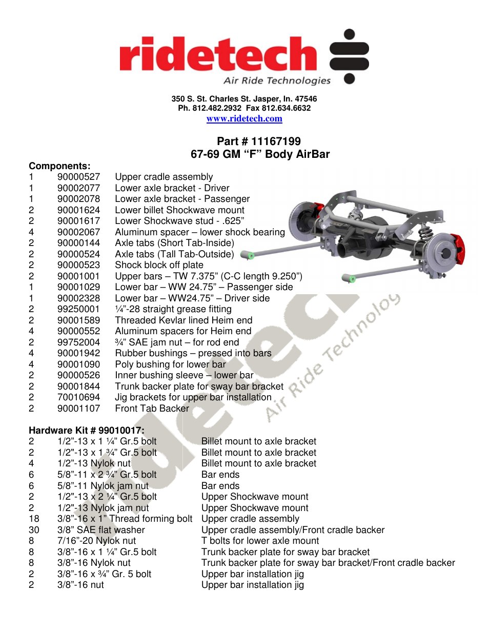 Ridetech 11167199 User Manual | 7 pages