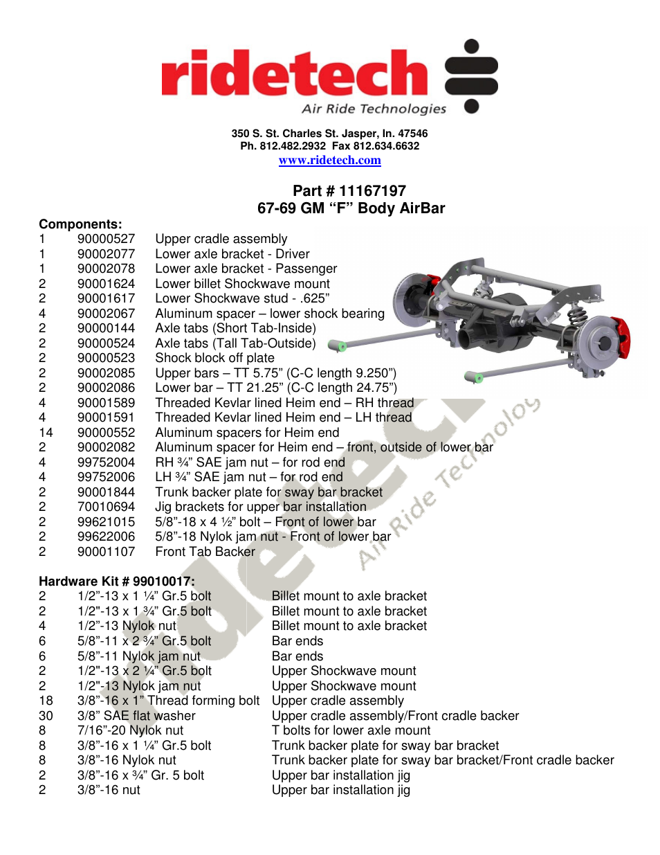 Ridetech 11167197 User Manual | 7 pages