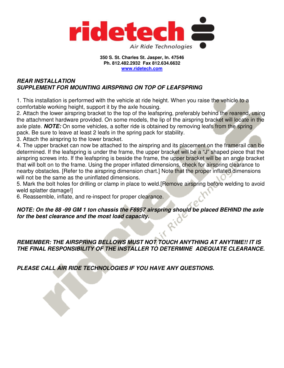 Ridetech 19004900 User Manual | Page 2 / 4