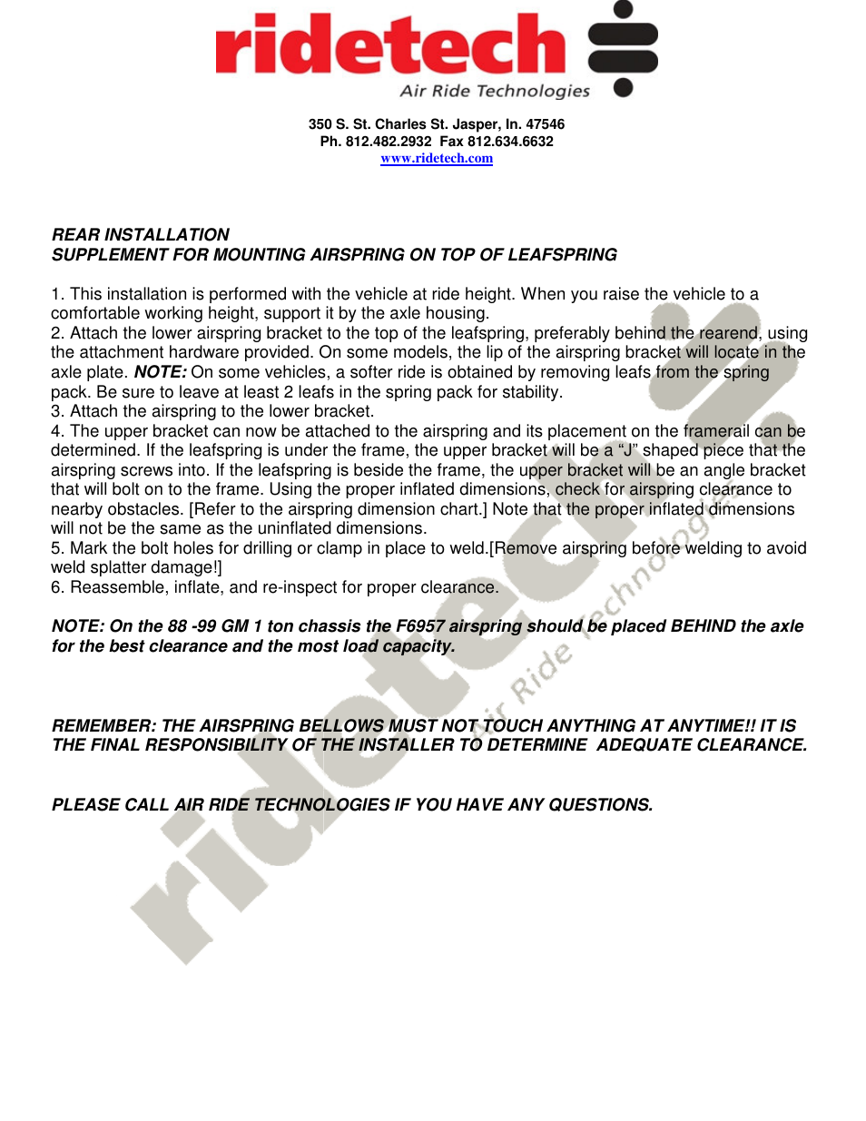 Ridetech 19003005 User Manual | Page 2 / 4