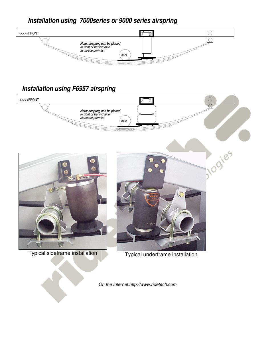 Installation using f6957 airspring | Ridetech 19003005 User Manual | Page 3 / 4