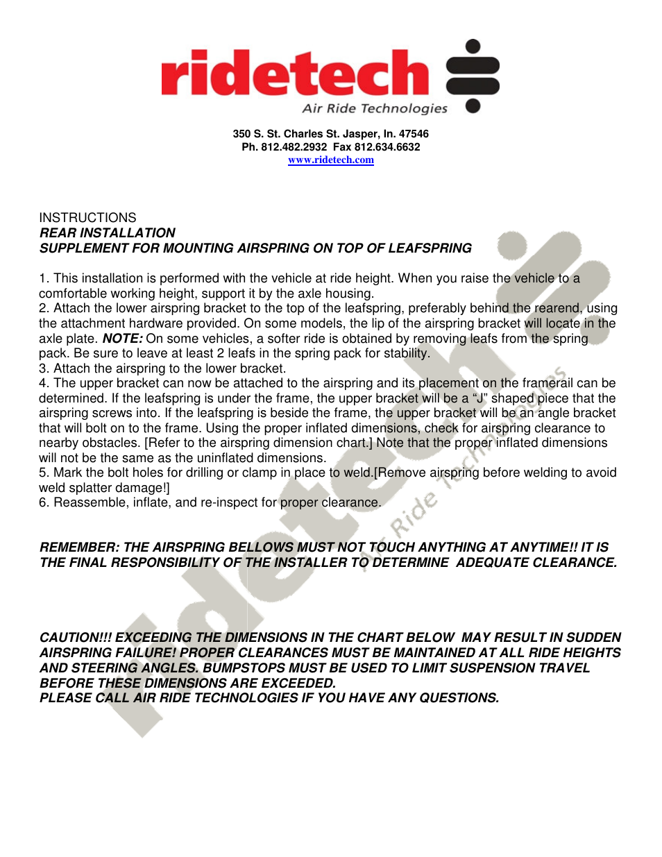 Ridetech 19002005 User Manual | Page 2 / 4