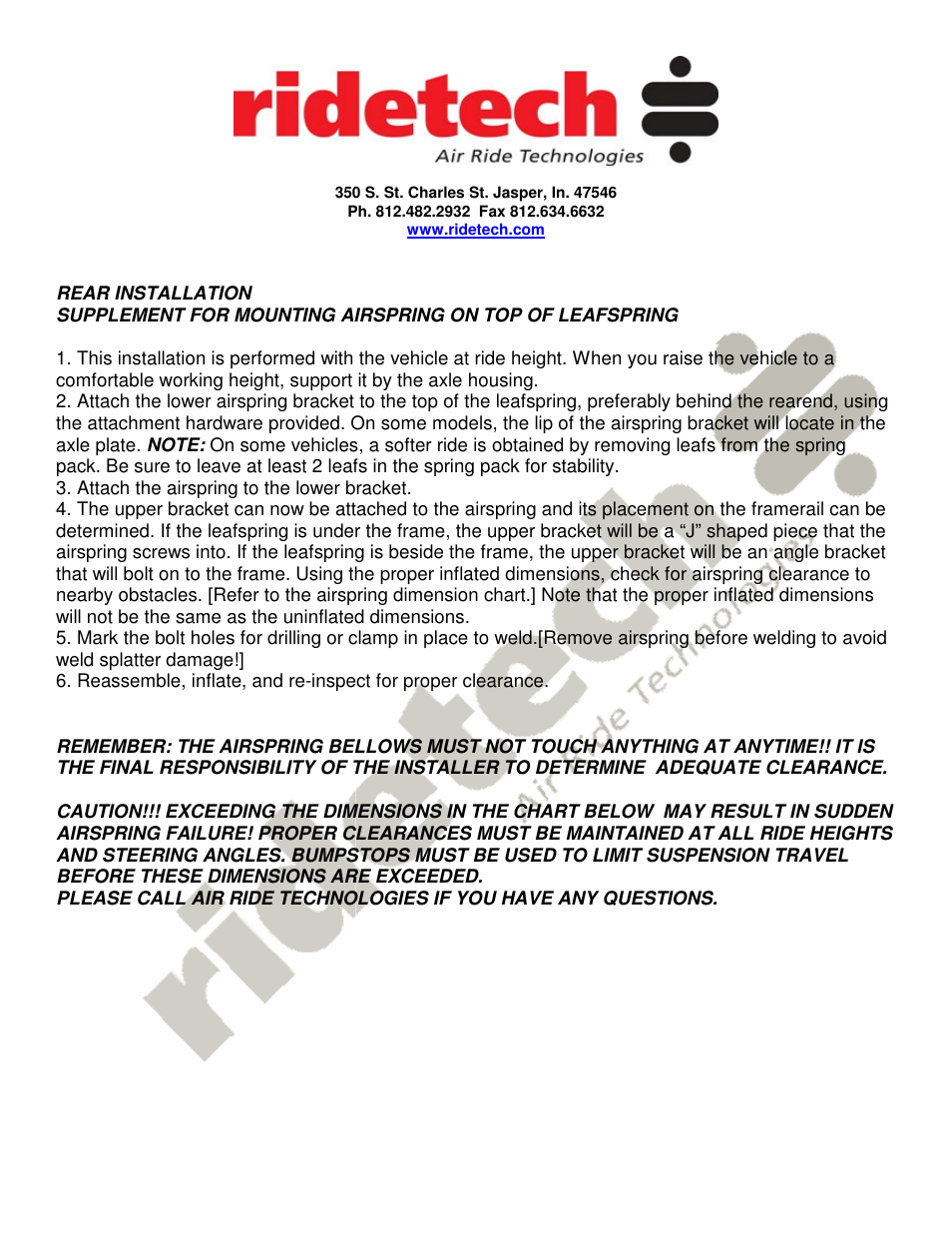Ridetech 19002004 User Manual | Page 2 / 4