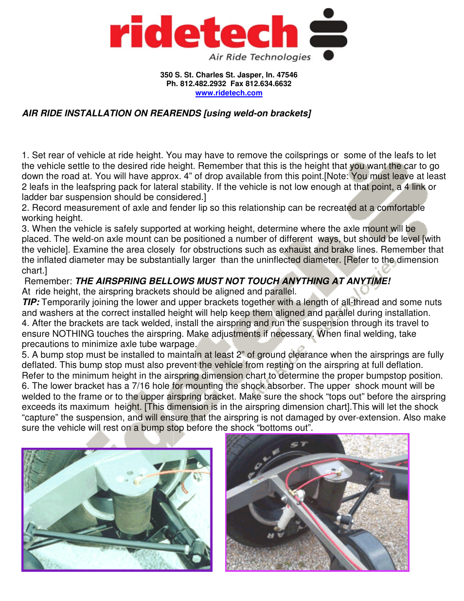 Ridetech 19002003 User Manual | Page 2 / 3