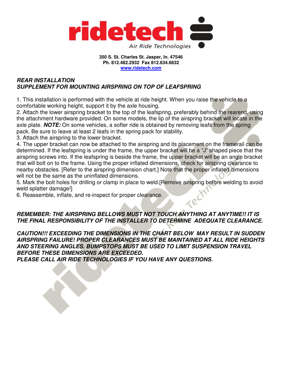Ridetech 19002002 User Manual | Page 2 / 4